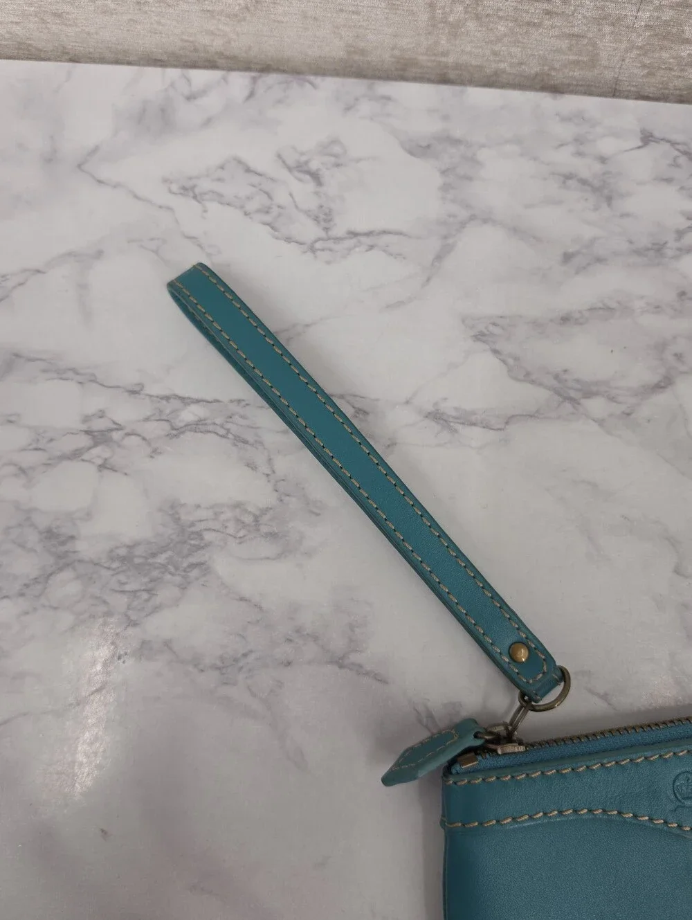 Born Turquoise Leather Wristlet Wallet Small